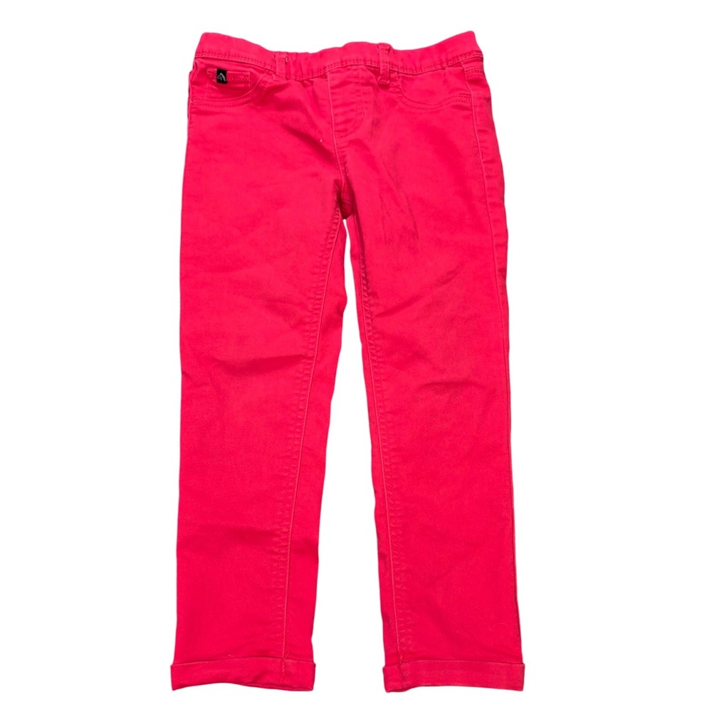 Jordache Crop Jegging Pants Girl's Size M 7-8  Pink Stretch Pull On Cuffed Hems